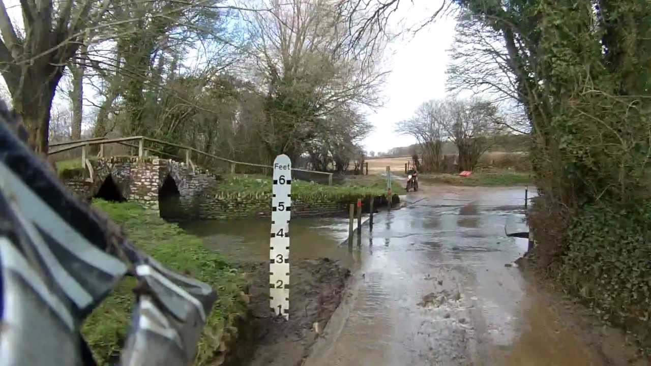 Fording the River Divelish at Fifehead Neville in Dorset