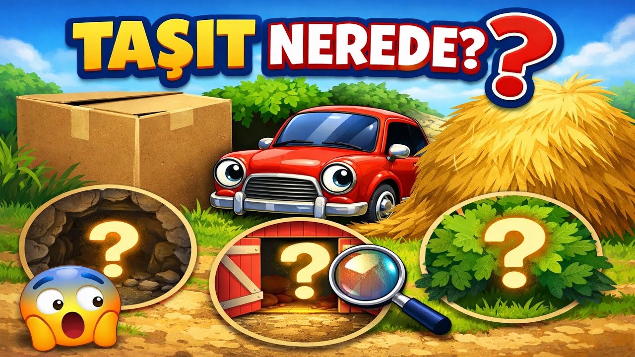 🚗🚒 Taşıtlar Nerede Saklandı? Çocuklar Bulabilecek mi? | Eğitici Oyun