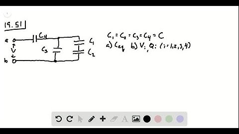 (III) In Fig. 19-66, suppose C_1 = C_2 = C_3 = C_4 = C. (a) Determine the equivalent capacitance be…