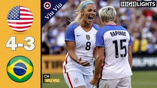 USA vs Brazil 4 - 3 All Goals & Extended Highlights | 2017 Tournament of Nations