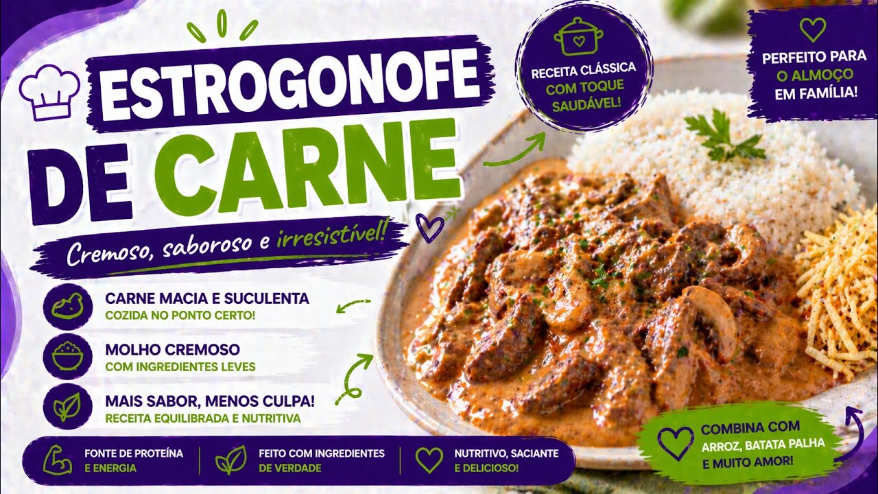 A MELHOR RECEITA de STROGONOFF DE CARNE SIMPLES, FÁCIL, RÁPIDA, BARATA ...