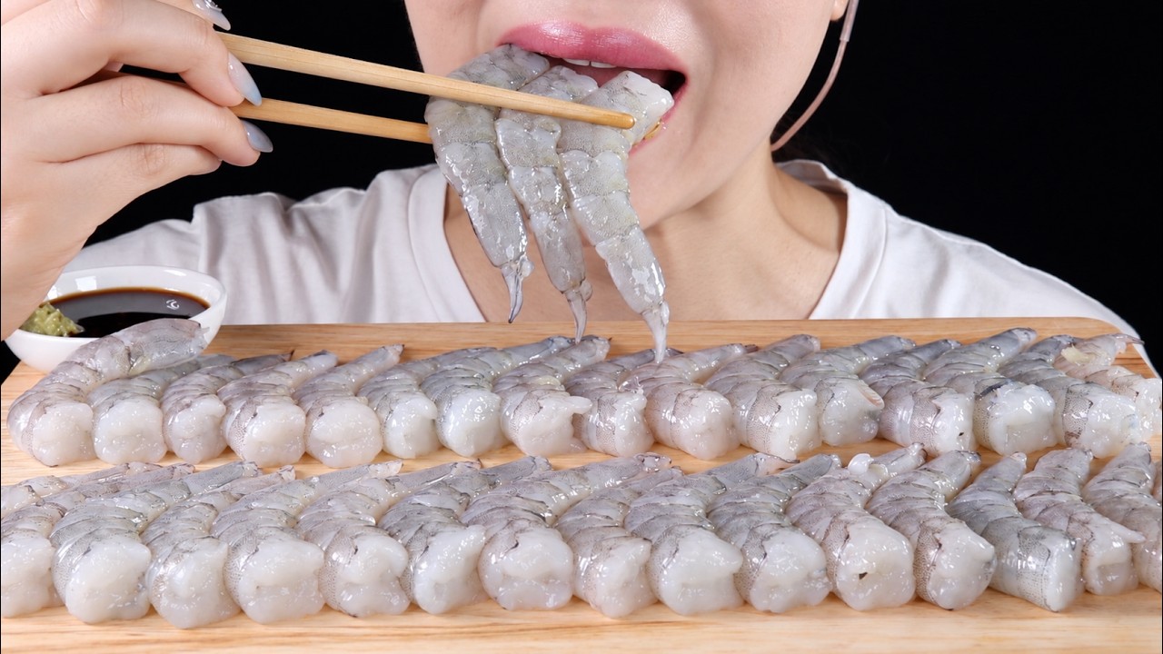 ASMR Raw Shrimp Sashimi | Crunchy and Satisfying | Eating Sounds Mukbang