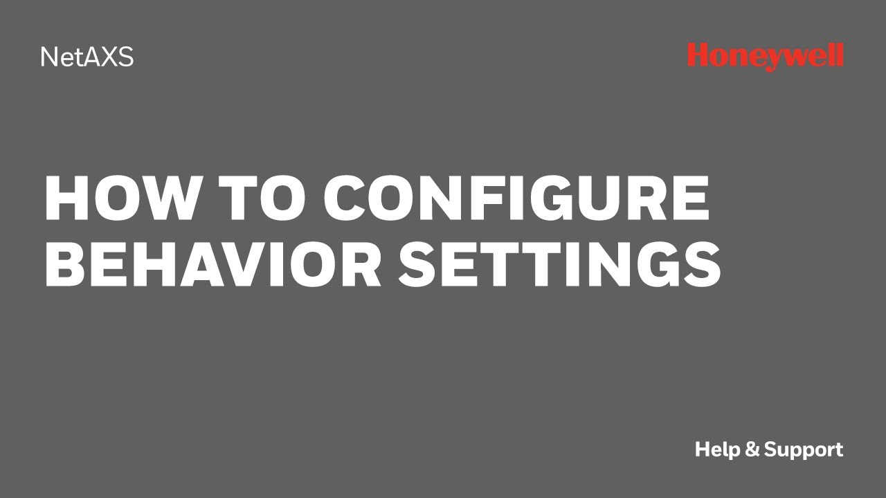 How to Configure Behavior Settings for NetAXS 123 - YouTube