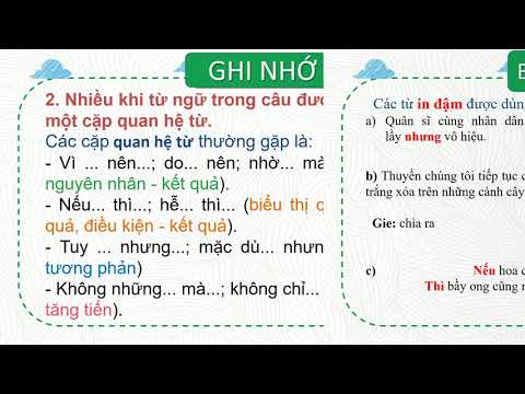 Khối 5 Tuần 12 - Thứ Năm ngày 9/12/2021 Tiếng Việt Luyện tập về quan hệ từ