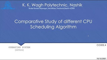 Operating System Comparative study of different CPU scheduling algorithm