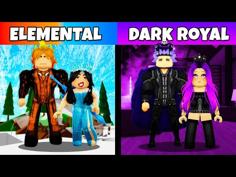 ELEMENTAL SUPERHERO vs DARK SUPER VILLAINS in Roblox BROOKHAVEN RP!!