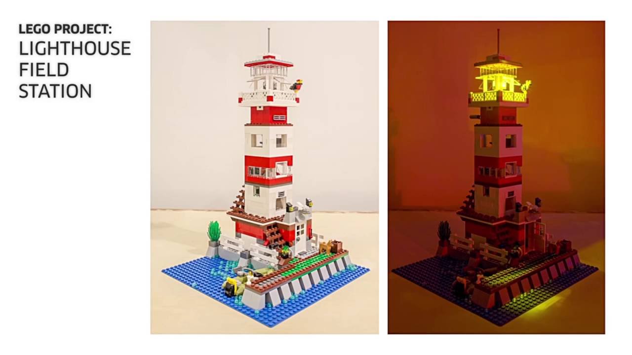 LEGO Lighthouse with light brick - YouTube