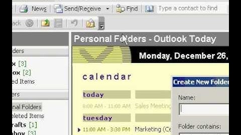 Microsoft Office Outlook 2003 Create a folder