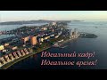 Бухта Федорова, стадион МГУ, Эгершельд, золотой час, Владивосток (4k)