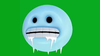 FREE: Cold Freezing and Chattering Teeth Emoji #1 Green Screen (description) HD