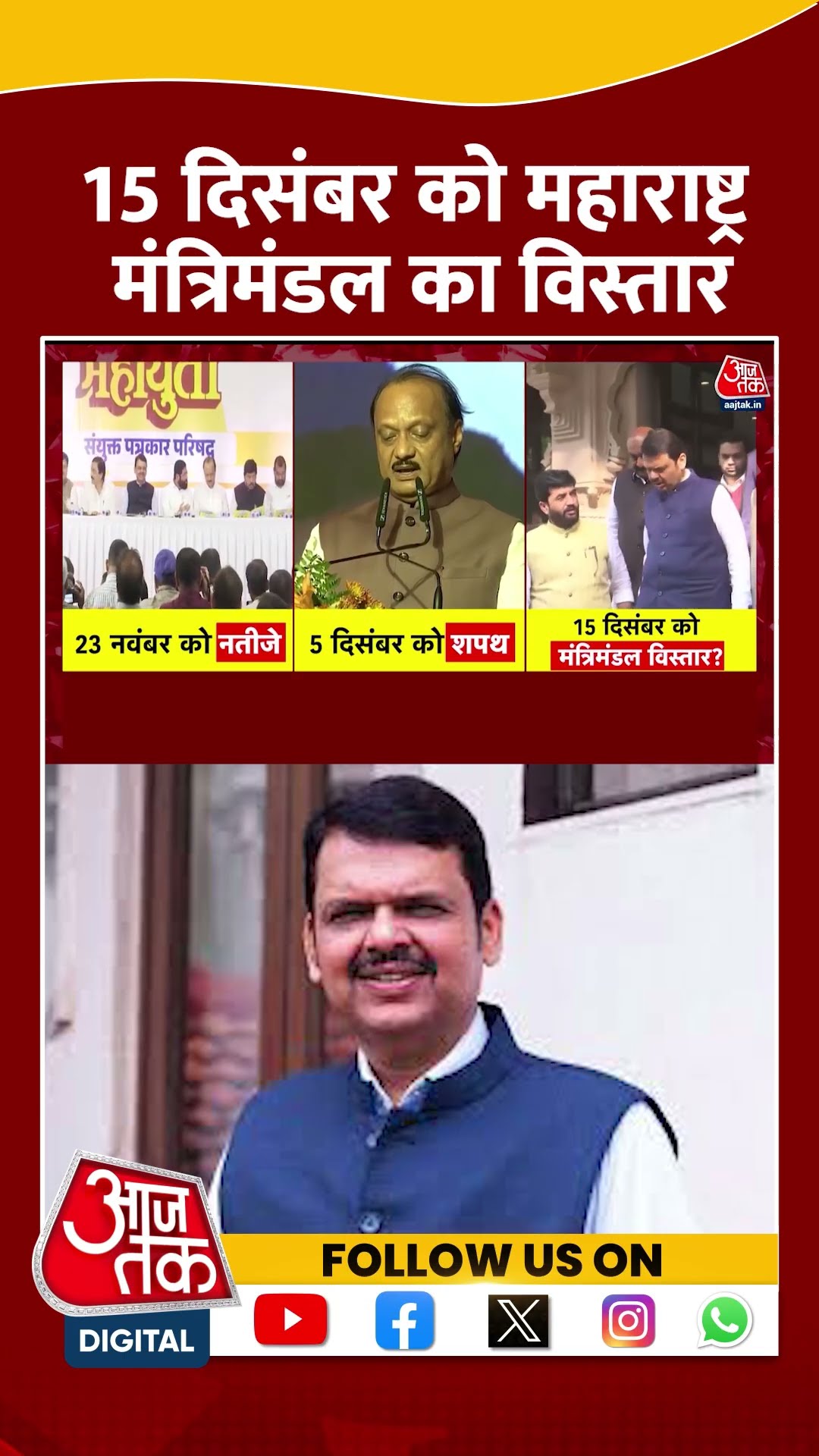 15 December को Maharashtra Cabinet का विस्तार | #maharashtracabinet #maharashtrapolitics #aajtak