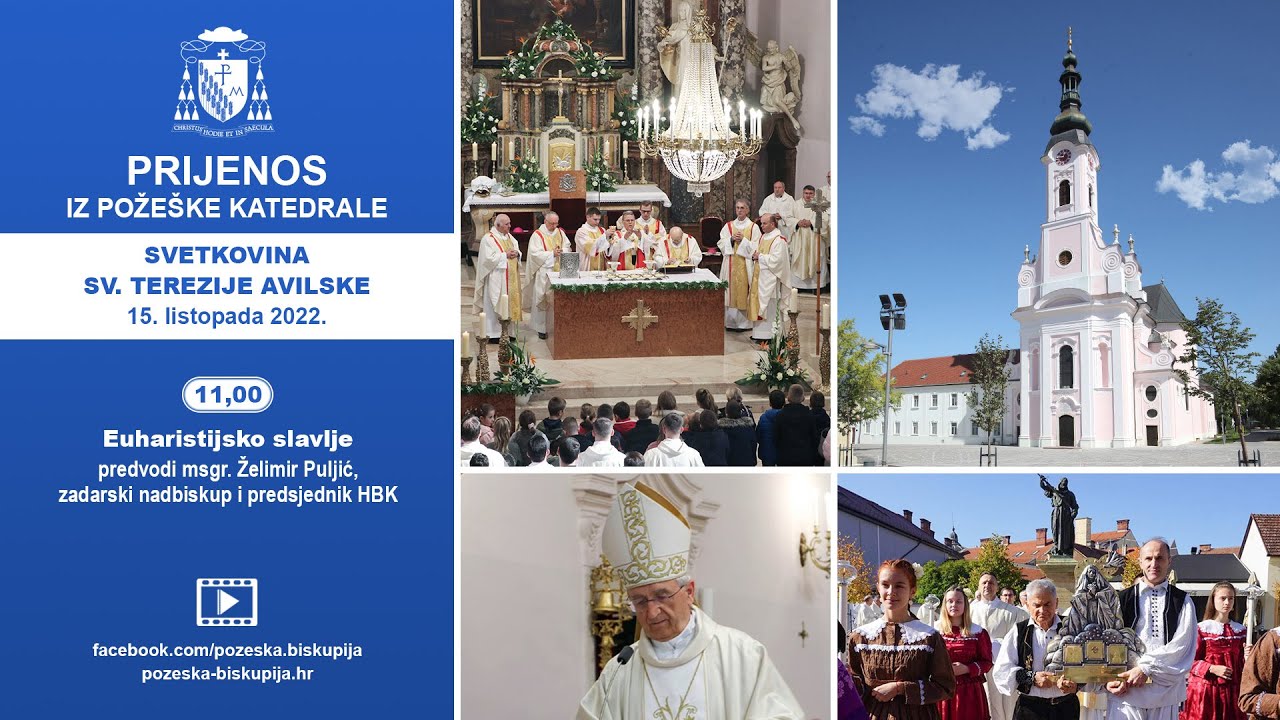 Snimka prijenosa euharistijskog slavlja na svetkovinu sv. Terezije Avilske u Požegi
