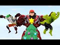 Superheroes vs DinoSaur Hulk vs Luffy - Scary Teacher Xmas Football Match