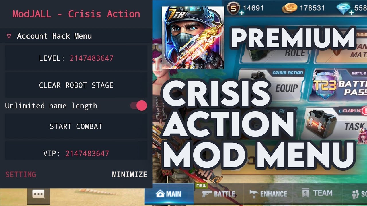 CRISIS ACTION MOD MENU PREMIUM V4.7.5 LATEST VERSION YouTube