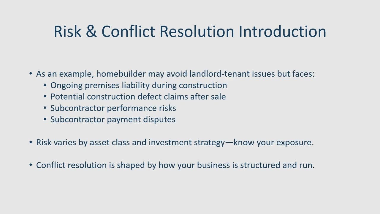 Real Estate Risks & Conflicts