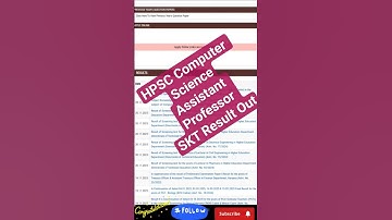 HPSC Computer Science SKT Result Out #exam #hpsc #hpscexam #assistantprofessor #computerscience