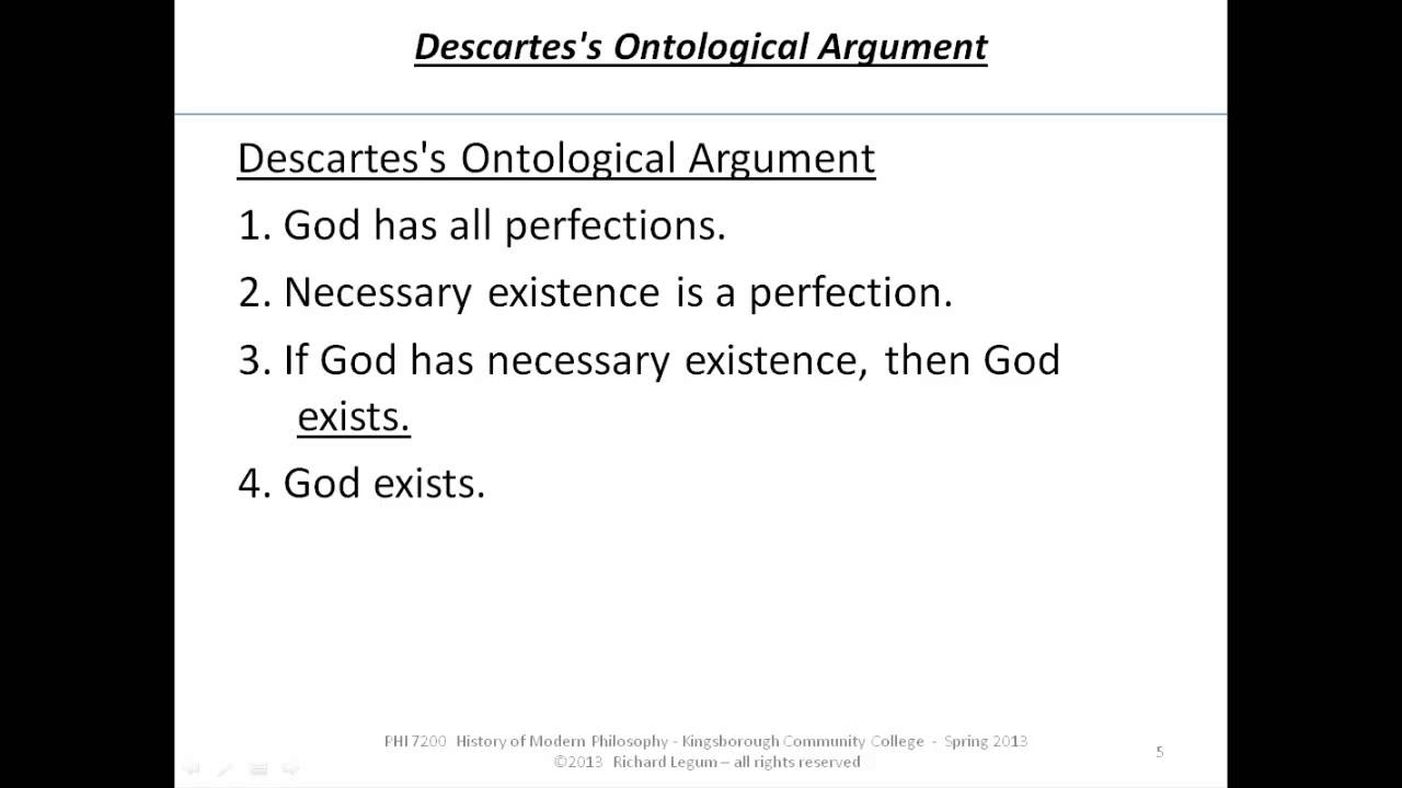 Rene Descartes Ontological Argument