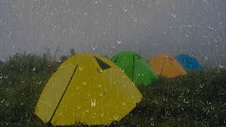 Regn lyder og Torden på teltet for søvn, meditasjon, avslappende, studere