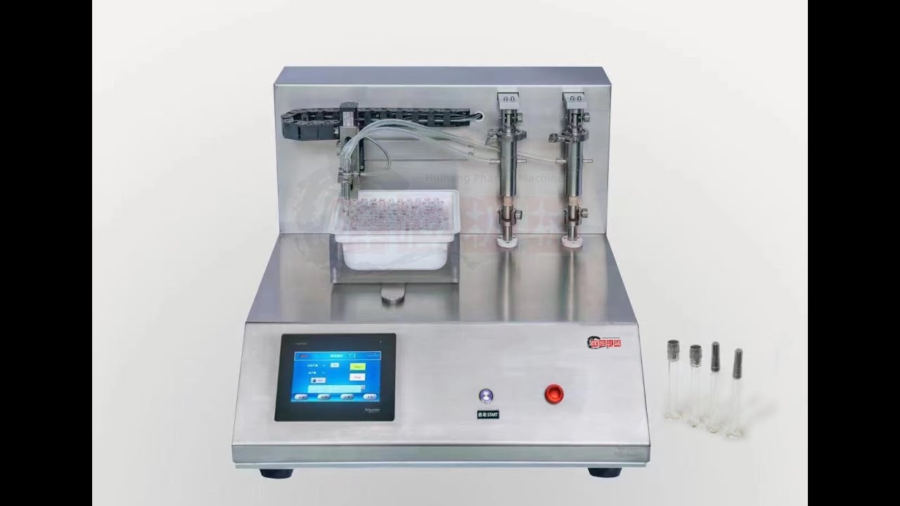 SHH-2S Lab Used  Semi-Automatic Pre-Fill 0.5-5ml Glass Syringe Filling and Vocuum Stoppering Machine