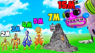 FNAF Security Breach Animatronics Size Comparison  Five Nights at Freddy's  Character Heights 