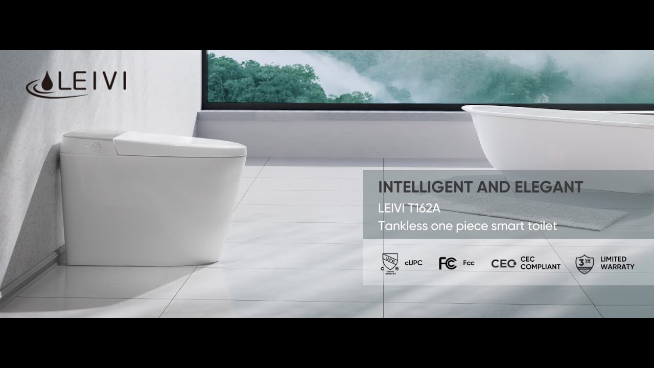 LEIVI T162A-Bidet Seat Auto Lid Opening, Closing&Flushing, Heated Seat, Digital-Display with Remote