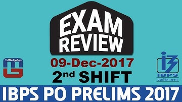 Exam Review with Cut Off | IBPS Clerk Pre 2017 | 9th Dec - 2nd Shift