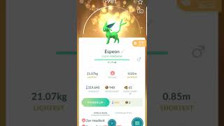 Transferring a lucky shiny Espeon in Pokemon GO