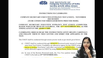 ICSI IMPORTANT ANNOUNCEMENT for all CSEET STUDENTS | November 2022 exam | CS Ishika Agrawal
