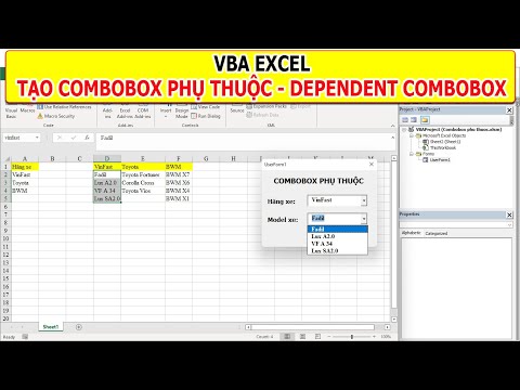 VBA Excel | Tạo Combobox phụ thuộc - Dependent Combobox