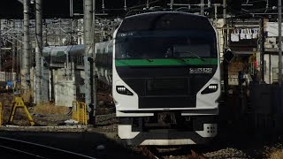 【ジョイント音最高】E257系OM-93編成(9両)が大宮駅7番線に入線