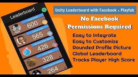 Leaderboard With Facebook and Playfab