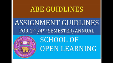 Sol ABE Notice for Assignment Guidelines