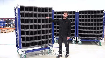 Kit Cart designed for safe material handling in manufacturing and production | FlexQube