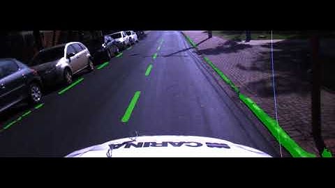 Road marking and curb detection by a FCNN