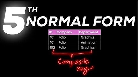 5th Normal Form 5NF Join Dependency  Database