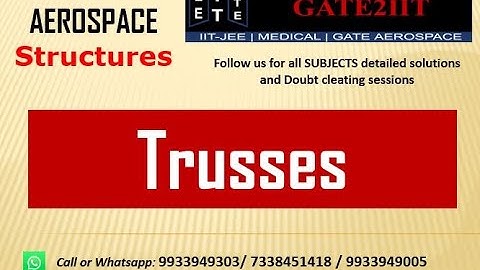 GATE Aerospace Engineering Lectures | Trusses - Lecture 01 |Structure | GATE AE | Gate Aerospace