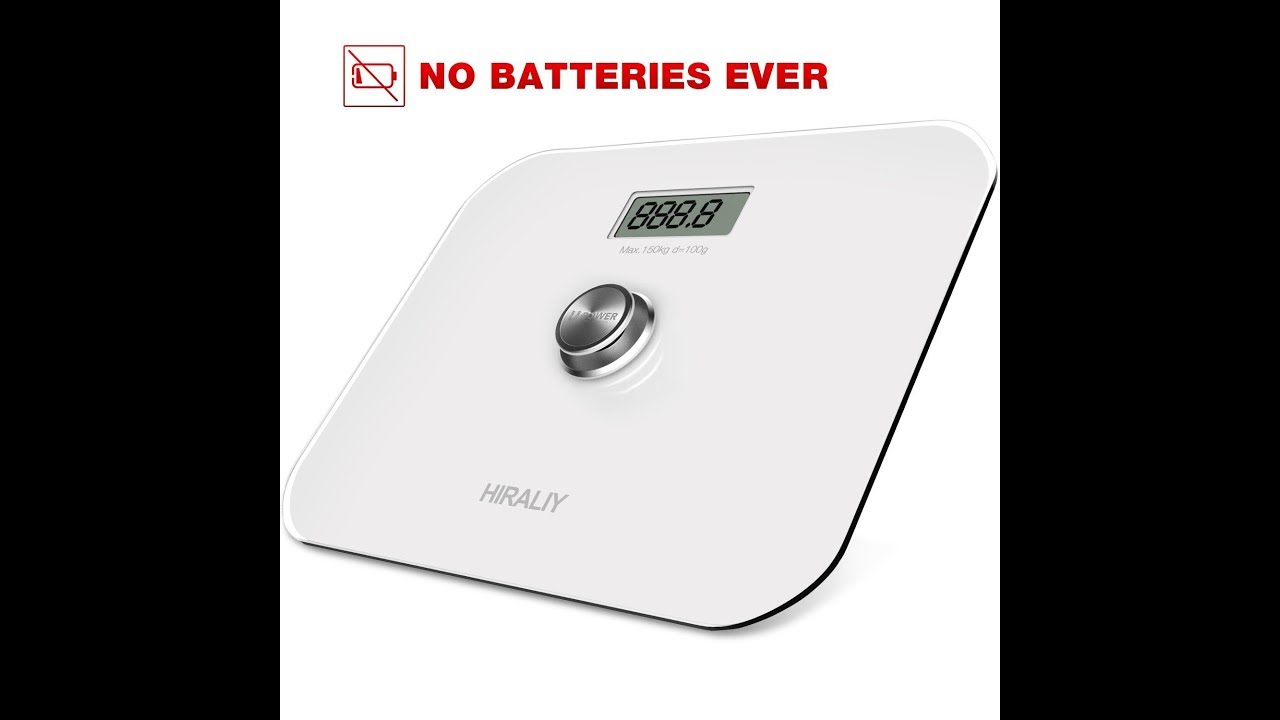 HIRALIY Digital Body Weight Bathroom Scale No Batteries EVER with LCD