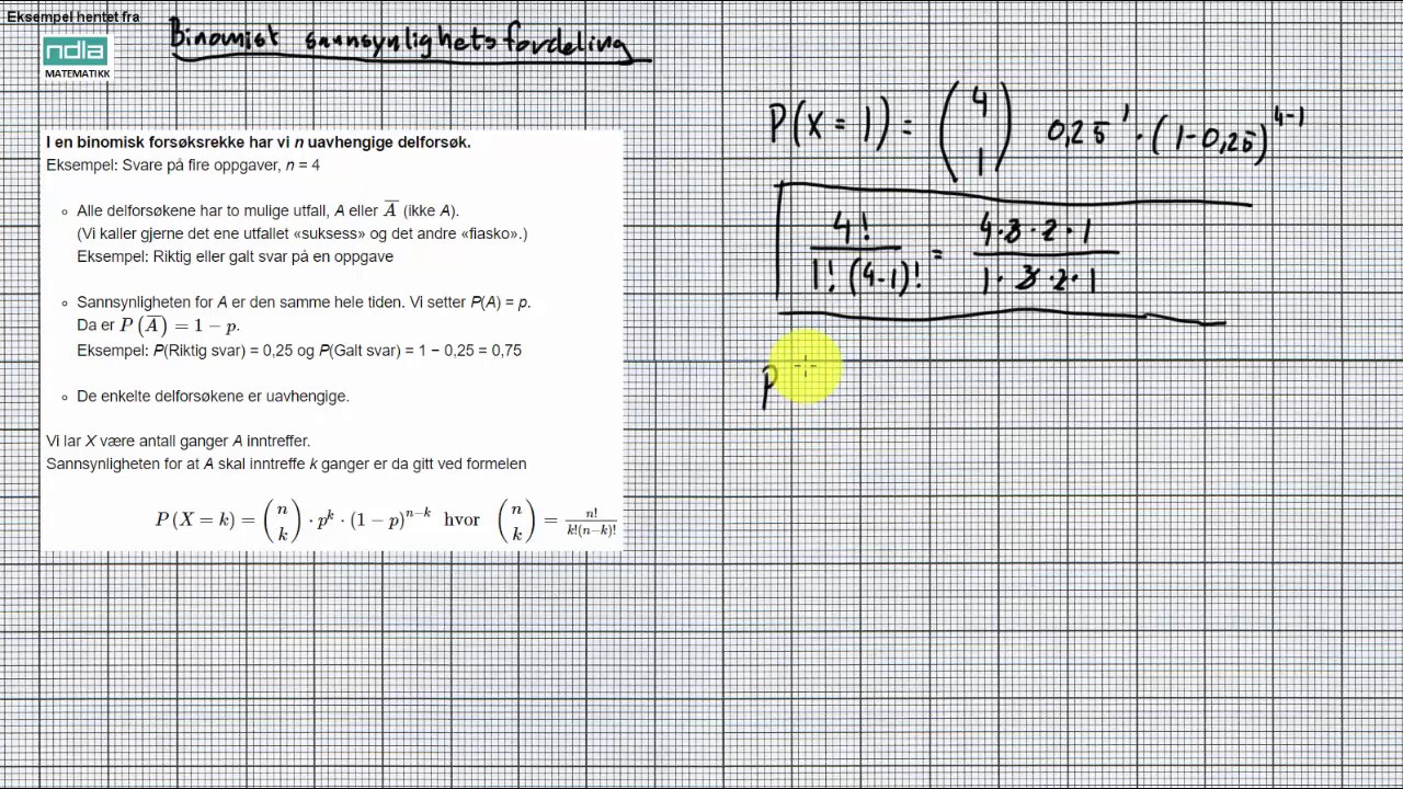 S2 064 Binomisk sannsynlighetsfordeling - YouTube