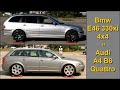 Bmw E46 330xi 4WD vs Audi A4 B6 1.8T Quattro - 4x4 tests on rollers