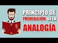 PRINCIPIO DE PROHIBICIÓN DE LA ANALOGÍA: Definición/Tipos de analogía/Prohibición de la analogía