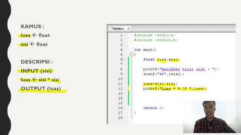 Mencari Luas bujur sangkar (Notasi + Coding)