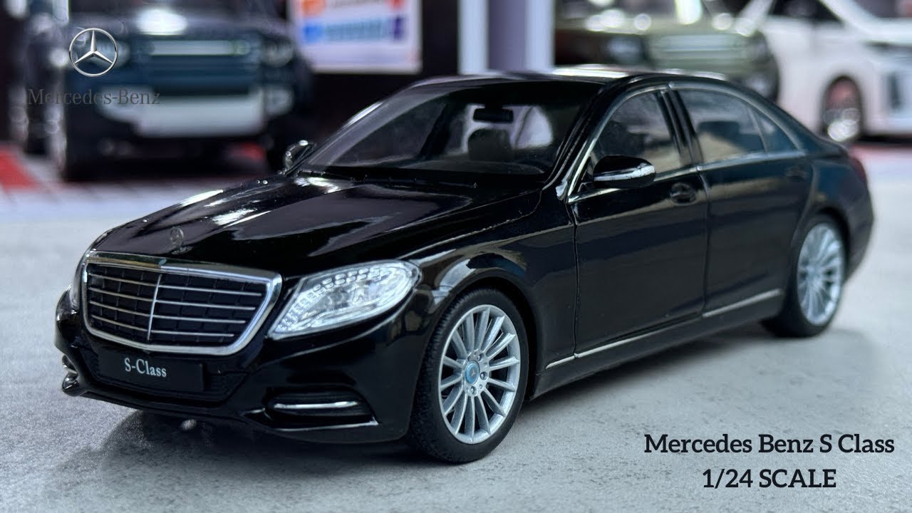 1/24 Mercedes-Benz S-Class S320 ブラック HD Miniature | Black Mercedes Benz S Class 1/24 Welly Scale Model