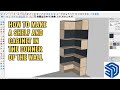 SKETCHUP FOR BEGINNER | HOW TO MAKE A SHELF AND CABINET IN THE CORNER OF THE WALL