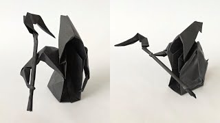 Origami DEATH with a SCYTHE | How to make a paper death with scythe