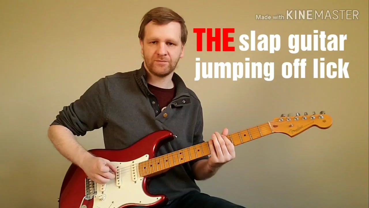 How to play slap guitar lesson THE jumping off lick YouTube