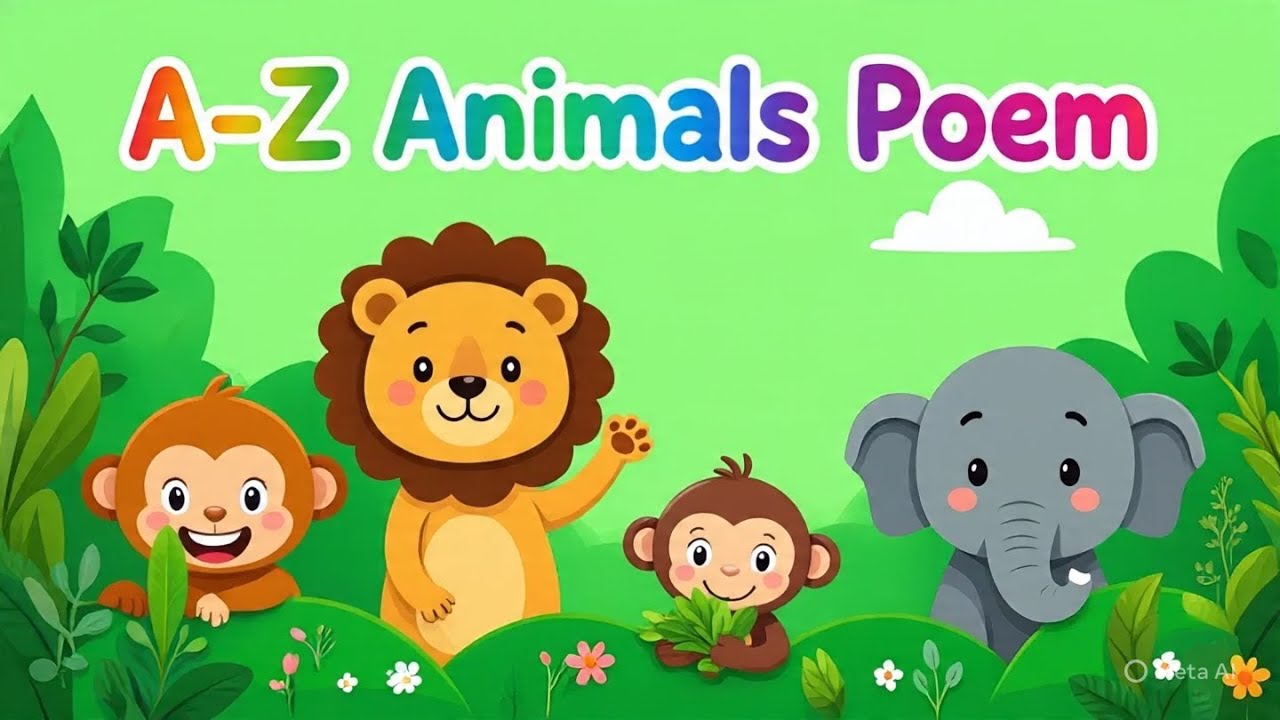 🐒 A to Z Animals Poem for Kids | Fun ABC Zoo Adventure 