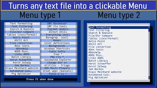 Text File ---► Clickable Menu (DOS)