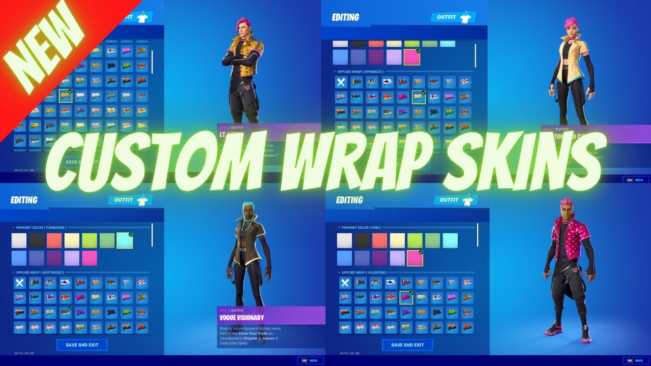CUSTOM WRAP SKINS NEW CUSTOMIZABLE WRAP SKIN (FORTNITE UPDATE 17.20) YouTube