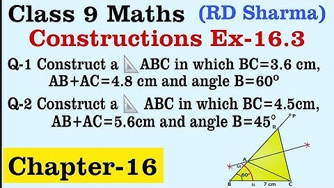 RD SHARMA Ex 16.3 Q1 to Q2 Solutions for Class 9 Maths Chapter 16 Constructions