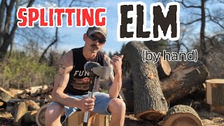 Splitting Elm Firewood by Hand | Easy Technique